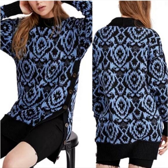 Free People Wallpaper Tunic Sweater Dress - Picture 1 of 5